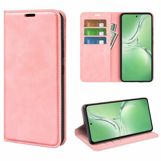 OnePlus Nord CE 4 Hoesje - Luxe Wallet Bookcase (Magnetische Sluiting) - Roze