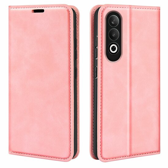 OnePlus Nord CE 4 Hoesje - Luxe Wallet Bookcase (Magnetische Sluiting) - Roze