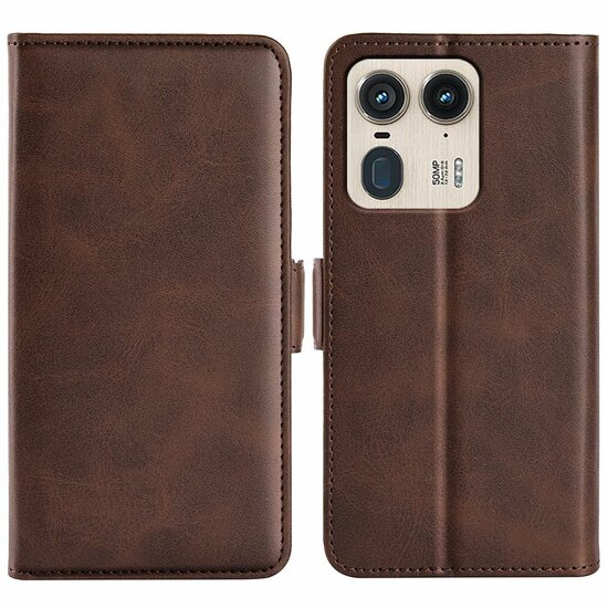 Motorola Edge 50 Ultra Hoesje - MobyDefend Luxe Wallet Book Case (Sluiting Zijkant) - Bruin