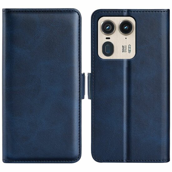 Motorola Edge 50 Ultra Hoesje - MobyDefend Luxe Wallet Book Case (Sluiting Zijkant) - Blauw