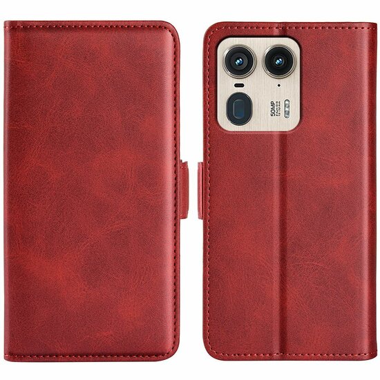 Motorola Edge 50 Ultra Hoesje - MobyDefend Luxe Wallet Book Case (Sluiting Zijkant) - Rood