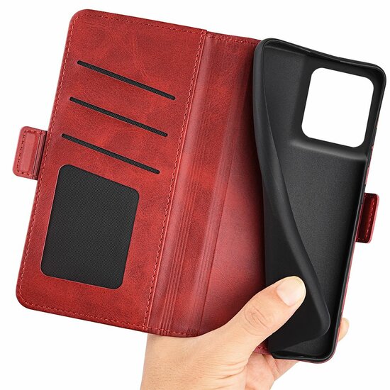 Motorola Edge 50 Ultra Hoesje - MobyDefend Luxe Wallet Book Case (Sluiting Zijkant) - Rood