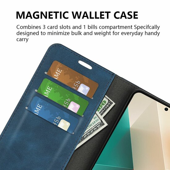 Motorola Edge 50 Fusion Hoesje - Luxe Wallet Bookcase (Magnetische Sluiting) - Zwart