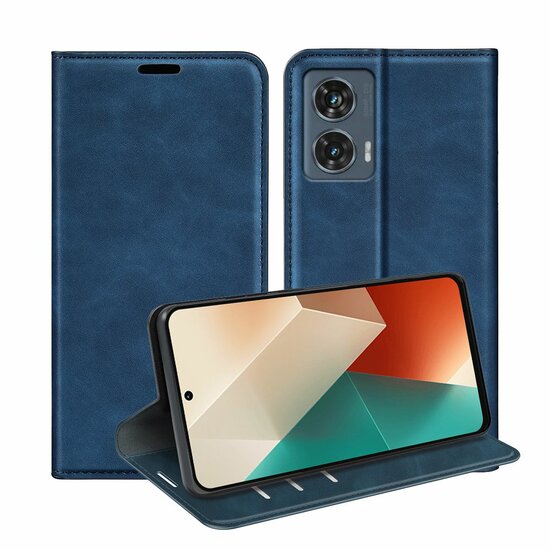 Motorola Edge 50 Fusion Hoesje - Luxe Wallet Bookcase (Magnetische Sluiting) - Blauw