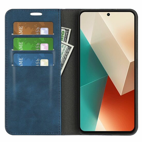 Motorola Edge 50 Fusion Hoesje - Luxe Wallet Bookcase (Magnetische Sluiting) - Blauw