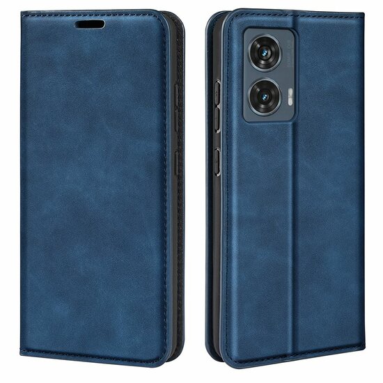 Motorola Edge 50 Fusion Hoesje - Luxe Wallet Bookcase (Magnetische Sluiting) - Blauw