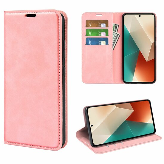 Motorola Edge 50 Fusion Hoesje - Luxe Wallet Bookcase (Magnetische Sluiting) - Roze