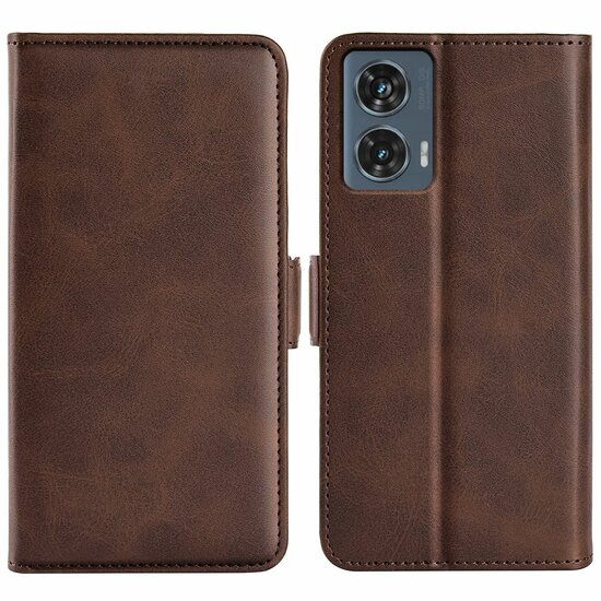 Motorola Edge 50 Fusion Hoesje - MobyDefend Luxe Wallet Book Case (Sluiting Zijkant) - Bruin