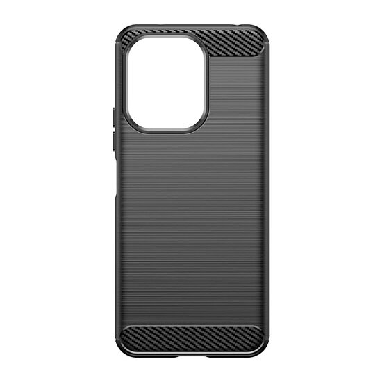 Xiaomi Redmi 13 4G Hoesje - MobyDefend TPU Backcover - Geborstelde Metaal &amp; Carbon-Look - Blauw