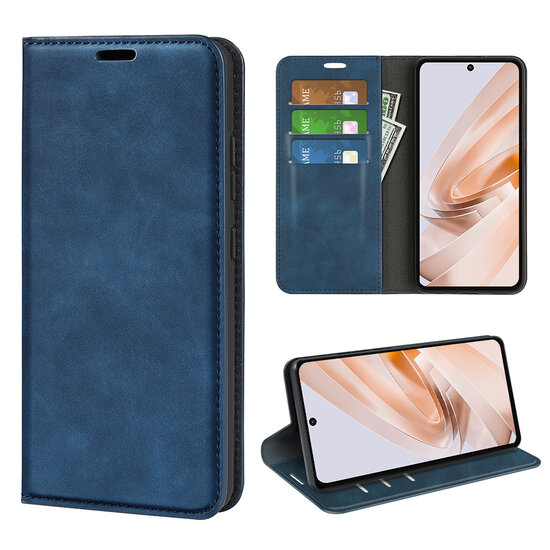 Xiaomi Redmi 13 4G Hoesje - Luxe Wallet Bookcase (Magnetische Sluiting) - Blauw