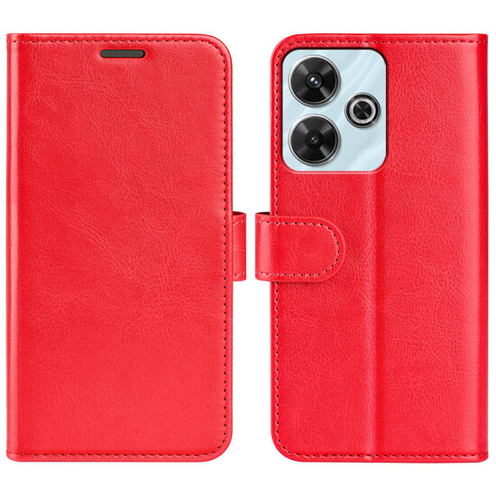 Xiaomi Redmi 13 4G Hoesje - MobyDefend Wallet Book Case (Sluiting Achterkant) - Rood