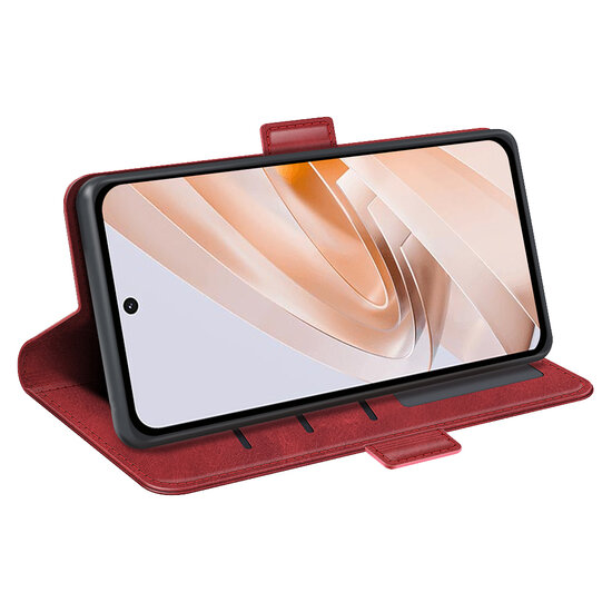 Xiaomi Redmi 13 4G Hoesje - MobyDefend Luxe Wallet Book Case (Sluiting Zijkant) - Rood