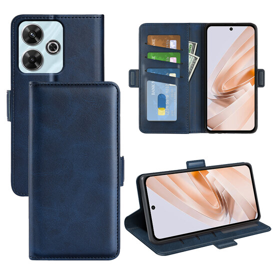 Xiaomi Redmi 13 4G Hoesje - MobyDefend Luxe Wallet Book Case (Sluiting Zijkant) - Blauw