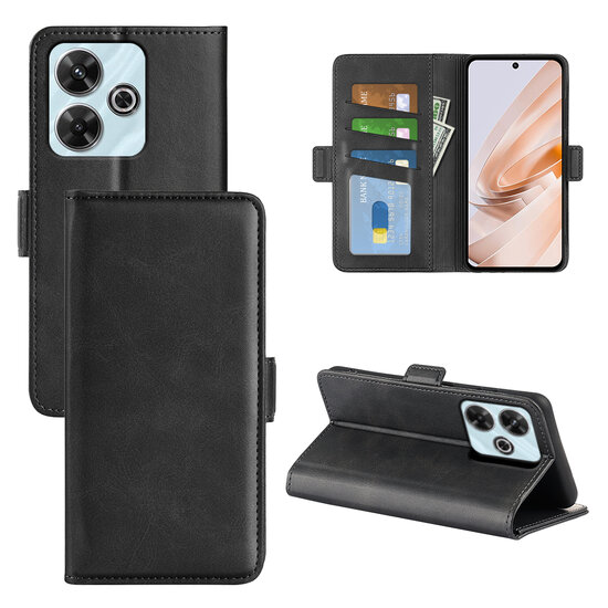 Xiaomi Redmi 13 4G Hoesje - MobyDefend Luxe Wallet Book Case (Sluiting Zijkant) - Zwart