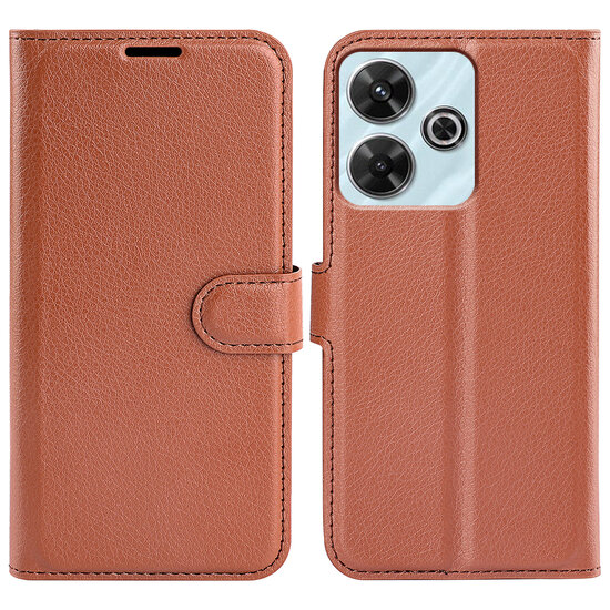 Xiaomi Redmi 13 4G Hoesje - MobyDefend Kunstleren Wallet Book Case (Sluiting Voorkant) - Bruin