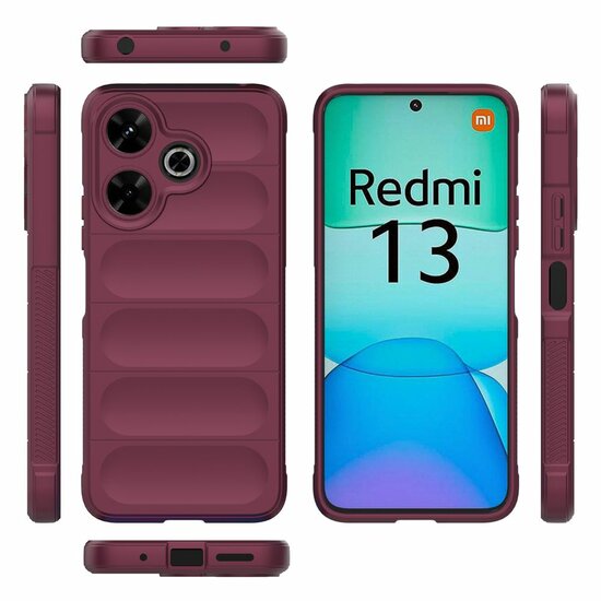 Xiaomi Redmi 13 4G Hoesje - MobyDefend TPU Gripcase - Paars