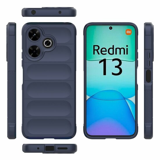 Xiaomi Redmi 13 4G Hoesje - MobyDefend TPU Gripcase - Blauw