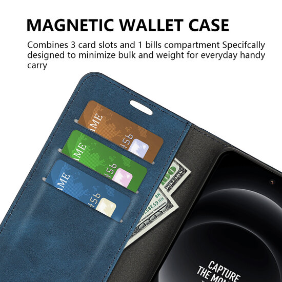 Xiaomi 14 Ultra Hoesje - Luxe Wallet Bookcase (Magnetische Sluiting) - Grijs