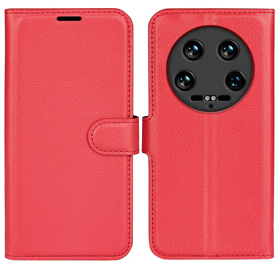 Xiaomi 14 Ultra Hoesje - MobyDefend Kunstleren Wallet Book Case (Sluiting Voorkant) - Rood