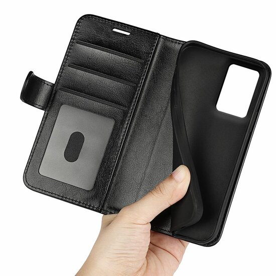 Motorola Edge 50 Fusion Hoesje - MobyDefend Wallet Book Case (Sluiting Achterkant) - Zwart