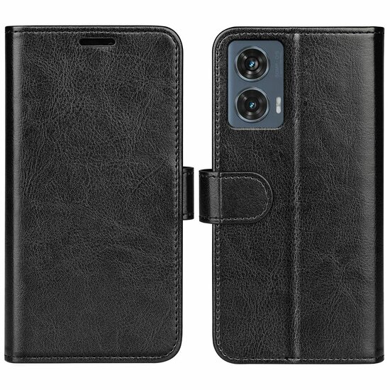 Motorola Edge 50 Fusion Hoesje - MobyDefend Wallet Book Case (Sluiting Achterkant) - Zwart