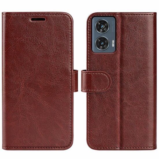 Motorola Edge 50 Fusion Hoesje - MobyDefend Wallet Book Case (Sluiting Achterkant) - Bruin