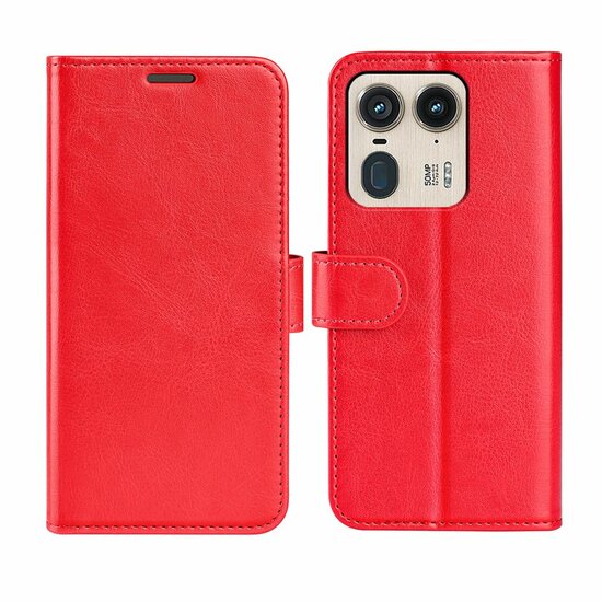 Motorola Edge 50 Ultra Hoesje - MobyDefend Wallet Book Case (Sluiting Achterkant) - Rood