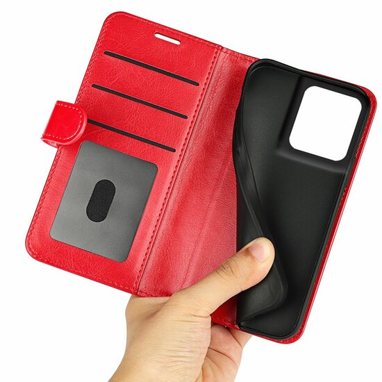 Motorola Edge 50 Ultra Hoesje - MobyDefend Wallet Book Case (Sluiting Achterkant) - Rood