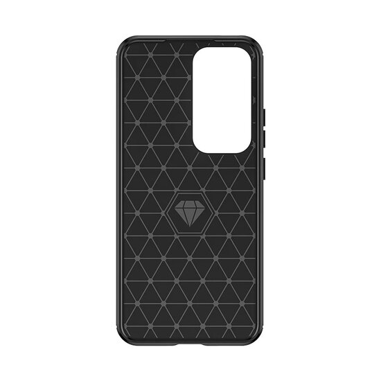 Oppo Reno12 Hoesje - MobyDefend TPU Backcover - Geborstelde Metaal &amp; Carbon-Look - Rood