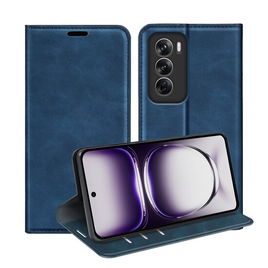 Oppo Reno12 Pro Hoesje - Luxe Wallet Bookcase (Magnetische Sluiting) - Blauw