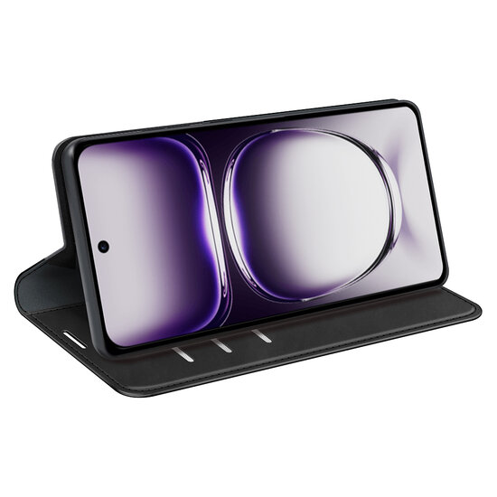 Oppo Reno12 Pro Hoesje - Luxe Wallet Bookcase (Magnetische Sluiting) - Zwart