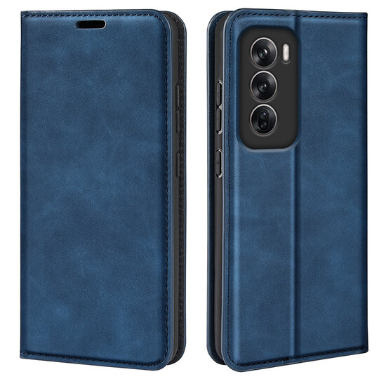 Oppo Reno12 Hoesje - Luxe Wallet Bookcase (Magnetische Sluiting) - Blauw