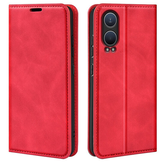 OnePlus Nord CE 4 Lite Hoesje - Luxe Wallet Bookcase (Magnetische Sluiting) - Rood