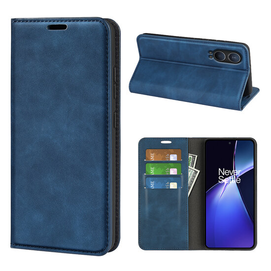 OnePlus Nord CE 4 Lite Hoesje - Luxe Wallet Bookcase (Magnetische Sluiting) - Blauw