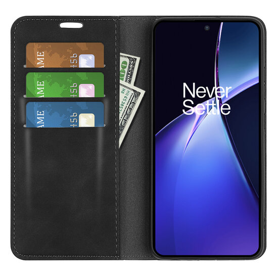 OnePlus Nord CE 4 Lite Hoesje - Luxe Wallet Bookcase (Magnetische Sluiting) - Zwart