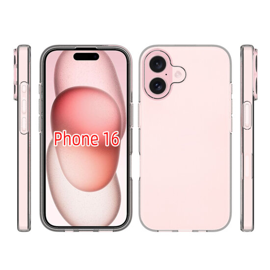 iPhone 16 Hoesje - MobyDefend Transparante TPU Backcover - Volledig Doorzichtig