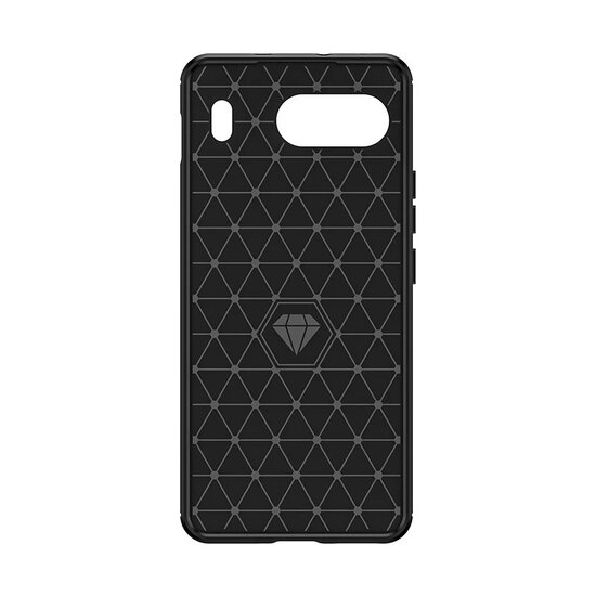 OnePlus Nord 4 Hoesje - MobyDefend TPU Backcover - Geborstelde Metaal &amp; Carbon-Look - Zwart