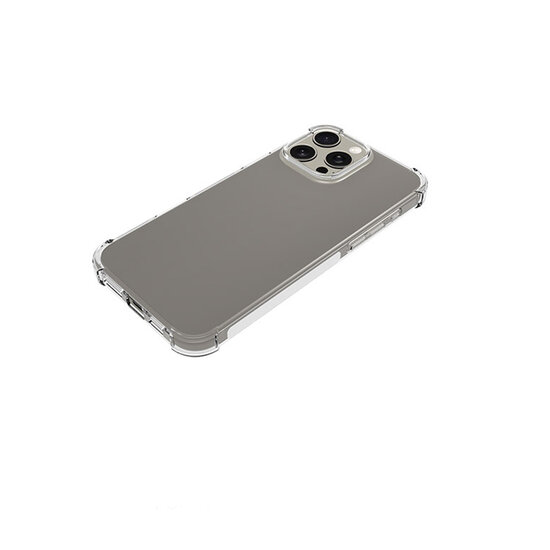 iPhone 16 Pro Max Hoesje - MobyDefend Transparante Shockproof TPU Backcover - Verstevigde Hoeken - Volledig Doorzichtig