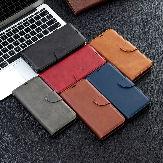 iPhone 16 Hoesje - MobyDefend Wallet Book Case Met Koord - Rood