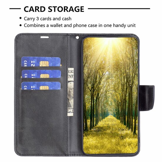 iPhone 16 Pro Hoesje - MobyDefend Wallet Book Case Met Koord - Zwart