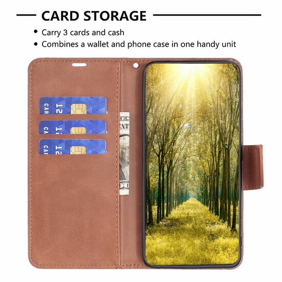 iPhone 16 Pro Max Hoesje - MobyDefend Wallet Book Case Met Koord - Bruin