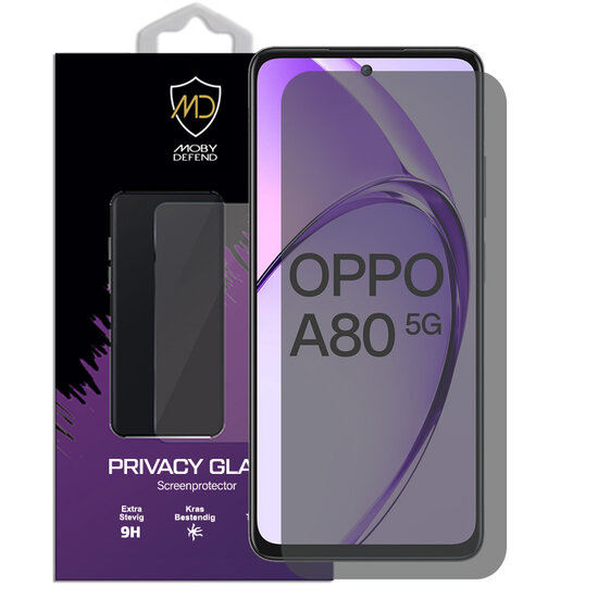 MobyDefend Oppo A80 5G Screenprotector - HD Privacy Glass Screensaver