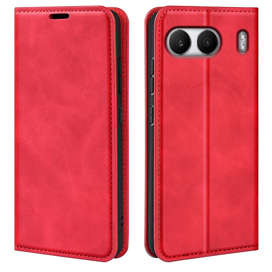 OnePlus Nord 4 Hoesje - Luxe Wallet Bookcase (Magnetische Sluiting) - Rood