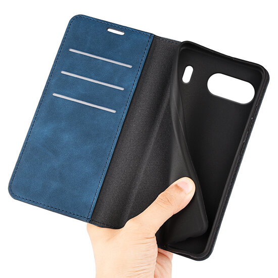 OnePlus Nord 4 Hoesje - Luxe Wallet Bookcase (Magnetische Sluiting) - Blauw