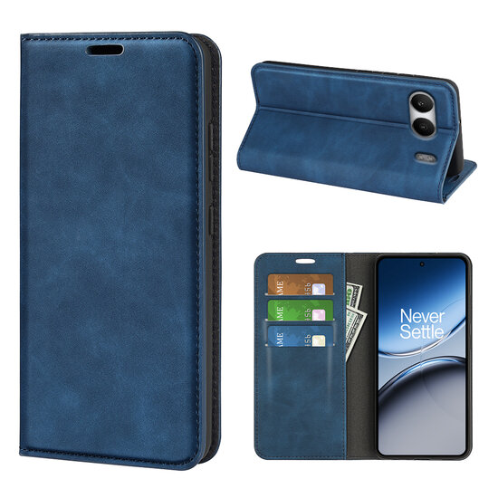 OnePlus Nord 4 Hoesje - Luxe Wallet Bookcase (Magnetische Sluiting) - Blauw