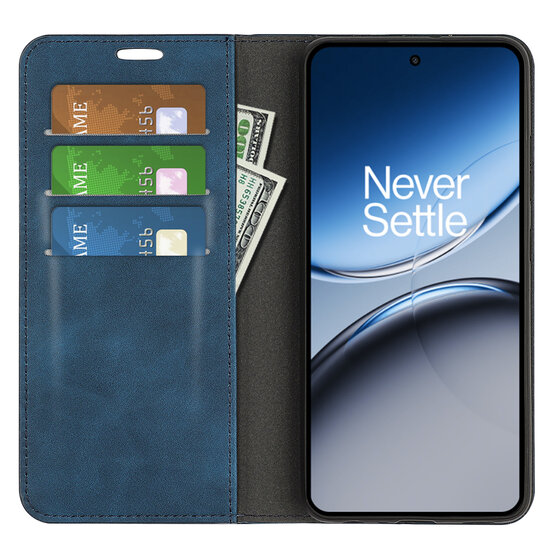 OnePlus Nord 4 Hoesje - Luxe Wallet Bookcase (Magnetische Sluiting) - Blauw