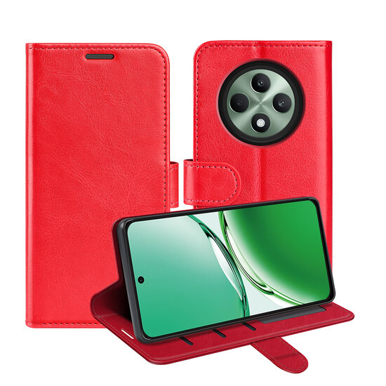 Oppo Reno12 F Hoesje - MobyDefend Wallet Book Case (Sluiting Achterkant) - Rood