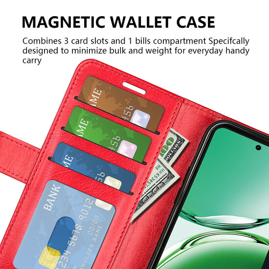 Oppo Reno12 F Hoesje - MobyDefend Wallet Book Case (Sluiting Achterkant) - Zwart