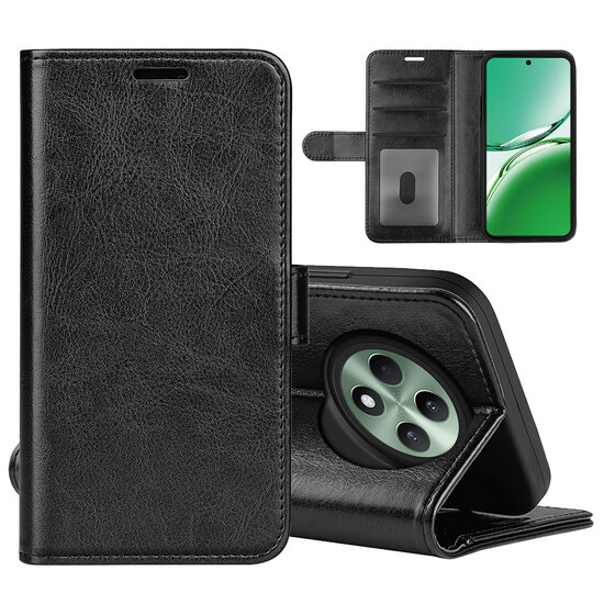 Oppo Reno12 F Hoesje - MobyDefend Wallet Book Case (Sluiting Achterkant) - Zwart