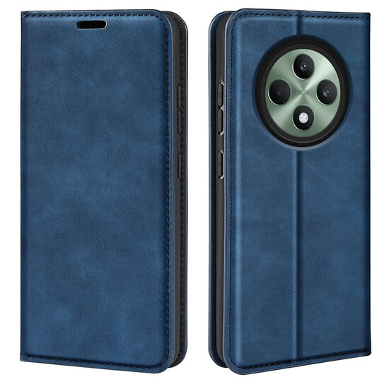 Oppo Reno12 F Hoesje - Luxe Wallet Bookcase (Magnetische Sluiting) - Blauw